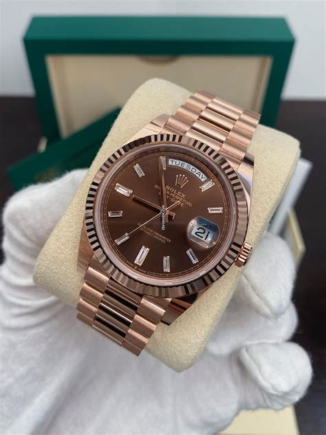 rolex day date 40 rose gold chocolate dial|Rolex Day-Date chrono24.